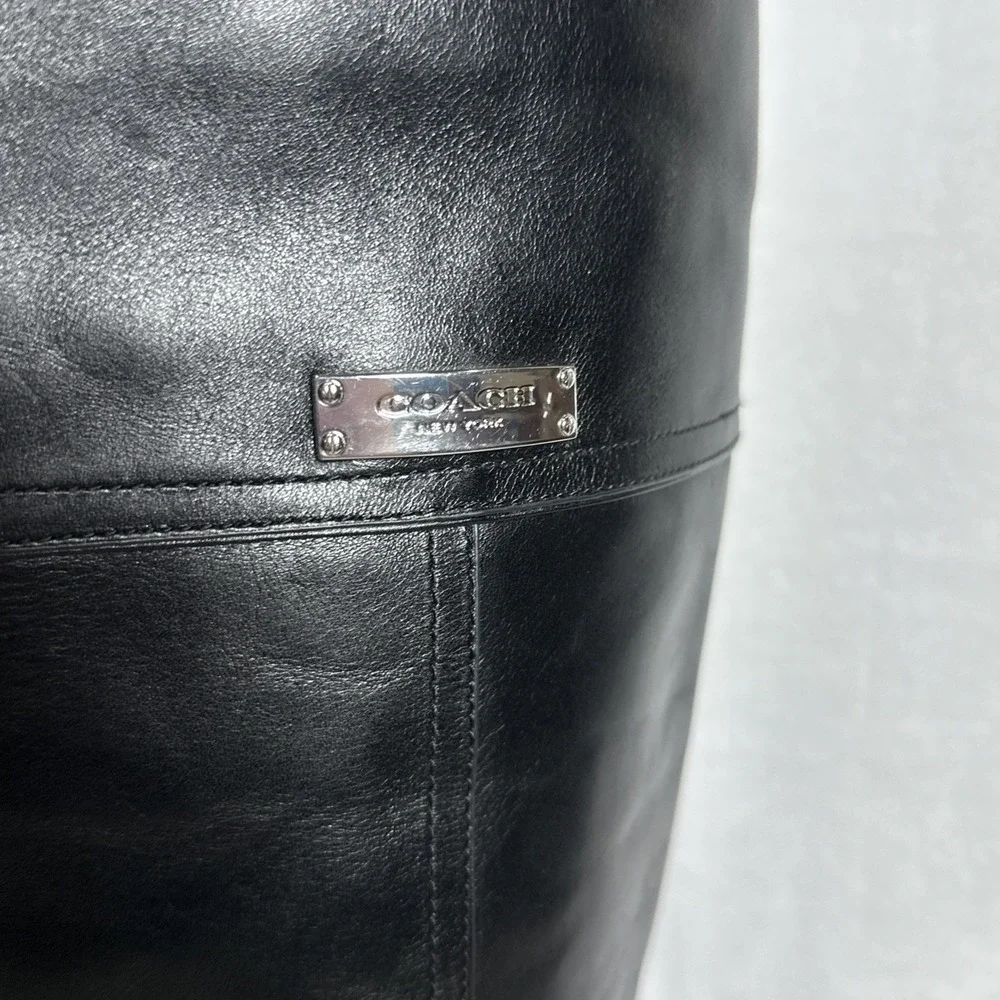 COACH-Micha Black Leather Knee High Riding Boots Size 6B